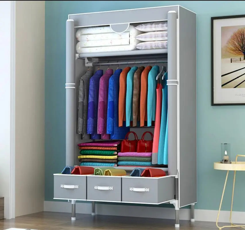 Non-Woven Fabrics Wardrobe Coffee Fabric Closet Portable