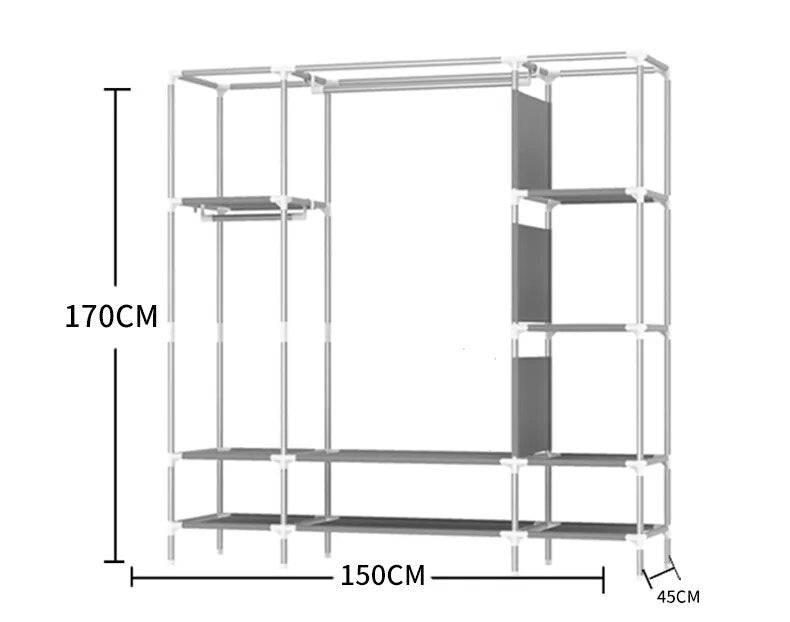 Non-Woven Fabrics Wardrobe Coffee Fabric Closet Portable