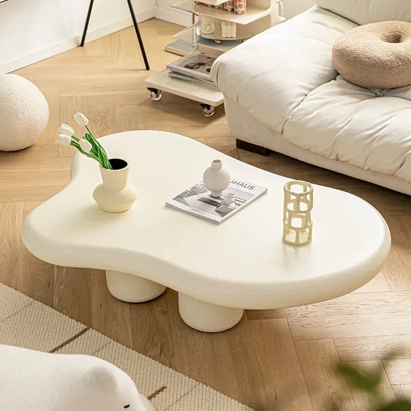 Nordic Living Room White Coffee Table Design