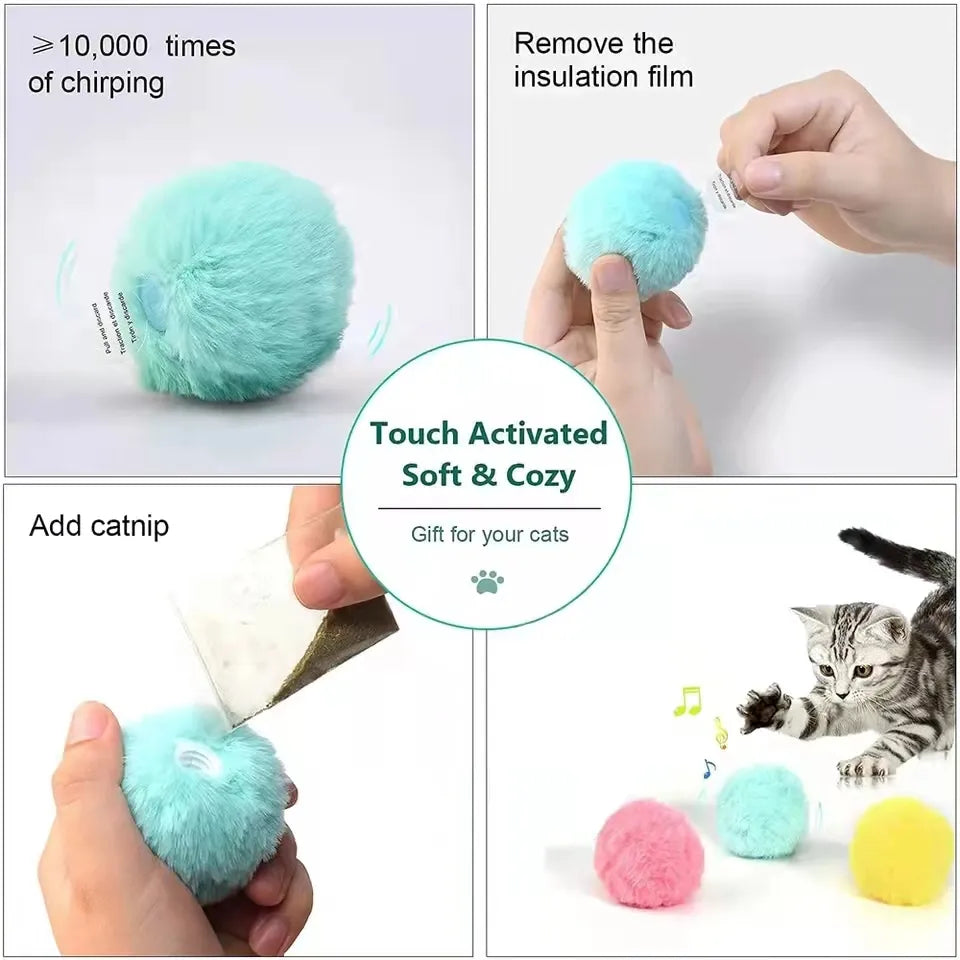 Smart Cat Toys Interactive Ball Plush Electric Catnip Training Toy